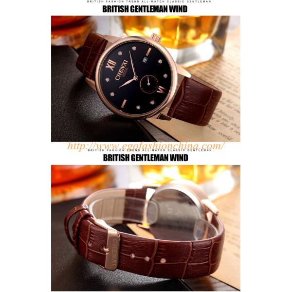 066A Fashion Business Watch Super Classic Design Rose Gold Roman Numbers Unisex Watch Hot