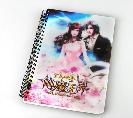 PLASTIC LENTICULAR Custom Cheap Price 3d flip cover Student Notebook with pp pet