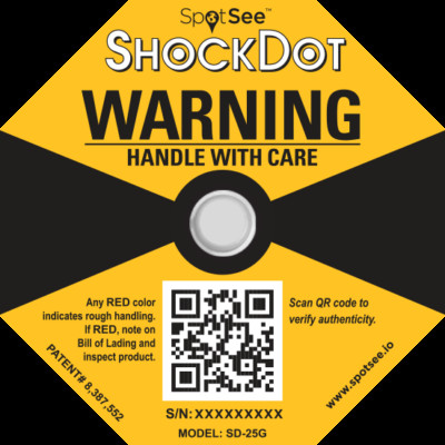 SHOCKDOT SHOCK INDICATOR,impact indicators label,5 clors,25G(Yellow),37G(Purple)
