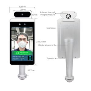 AI Facial Recognition 8 Inch Body Temperature Testing Android Monitor Smart Pass