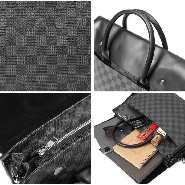 Classic Plaid Pattern Mens Business Briefcase for Business Trips and Laptop Storage