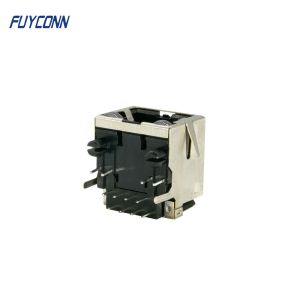 1 Port 1x8P 8Pin Right Angle PCB Female RJ45 Modular Connector