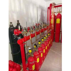 Cheap 90L 15MPa 20MPa IG100 Nitrogen Fire Suppression System Red Pipe Network Type for sale