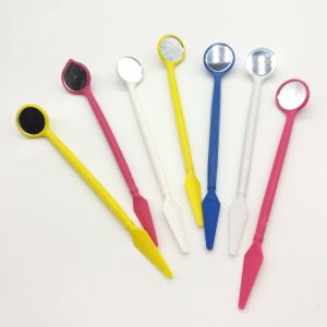 Tooth Shape Disposable Teeth Whitening Unit Dental Mouth Mirror With Spatula