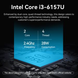 Intel Core i3 Industrial Fanless PC Mini PC With GPIO And DDR4 16G 6COM