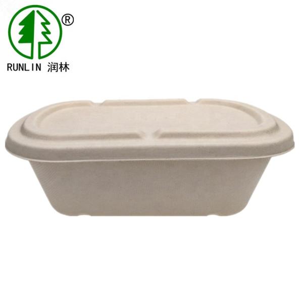 2 Compartments White Eco Friendly Disposable Lunch Meal Prep Containers