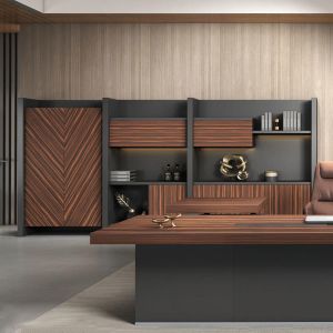 Dark 4 Tier Office Wooden Filing Cabinets Storage Cabinet With Shelves