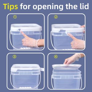 Factory Wholesale Food Safe IML Customized Sealed Empty Plastic Square Buckets