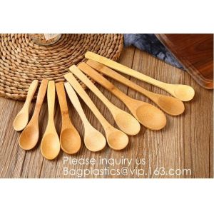 Disposable Catering Bamboo Party Spoon Natural Bamboo Knife And Fork Honey Spoon