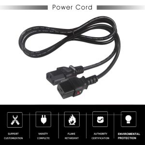 Lockable C19 to C13 AC Power Cord 1M PVC Cable ROHS Certified