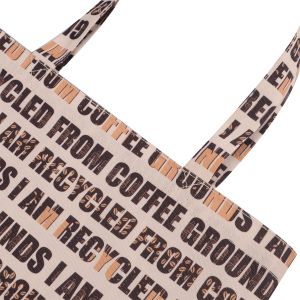 Coffee Grounds Recycle Polyester With Handles Custom Tote Shopping Bag