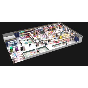 Kids Interactive Indoor Commercial Athletic Playground Plastic Double Slide for