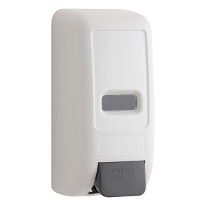 1000ml Manual Foam soap dispenser with refillable reservoir, ABS plastic, white color, wall mounted