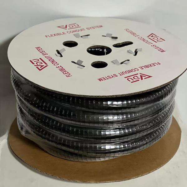 Black PVC Coated Flexible Hose For Abrasion Resistance In Industrial Environment