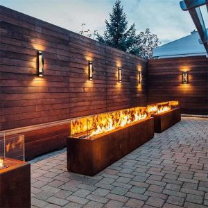 1500mm Rectangular Corten Steel Fire Pit Heater