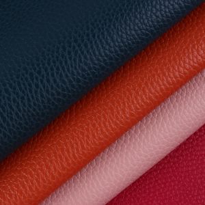 Double Sides Lychee PVC Leather For Bags / Table Mat Eco Friendly