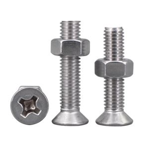 M8 M16 Carbon steel Flat & CSK Head Machine Metal Screw with nuts Class 4.8