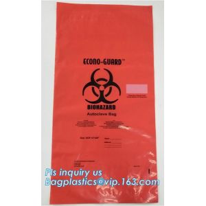 Large Capacity Red Biohazardous Disposal Medical Waste Plastic Trash Bags on