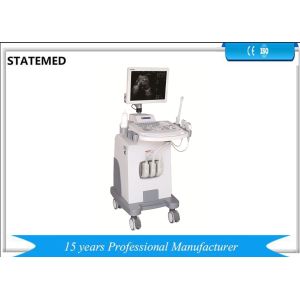 Black And White Ultrasound Machine Trolley With Convex Probe For Pregnancy