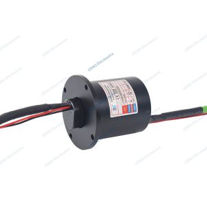 Solid Gigabit IP40 Ethernet Slip Ring With Flange Electrical Power Swivel