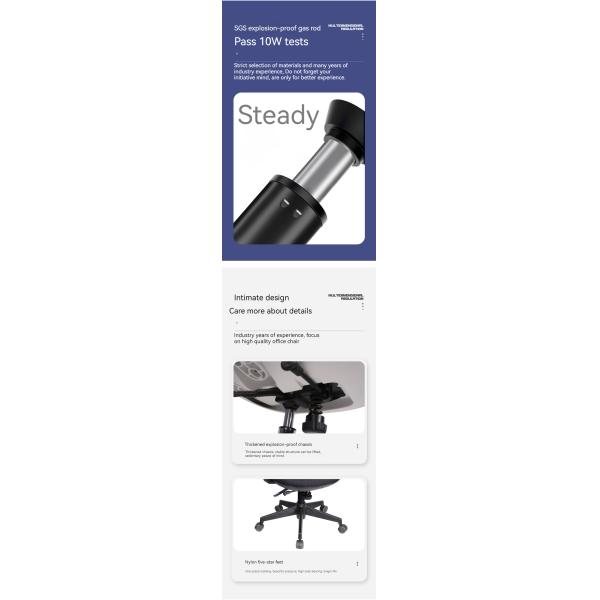 Black Swivel Office Chair with Thickened Base Adjustable Armrests and Fabric Material