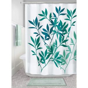 Walmart Bathroom Leaves Plastic Waterproof Thick Window Shower Curtains With