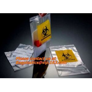 PE Biohazard Bag with zip,plastic biohazard zipper lock bag, Kangaroo Zipper Bag