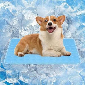 Summer Mat Cooling Ice Silk Pad Washable Pet Cooling Pad Folding Dog Cat Mat