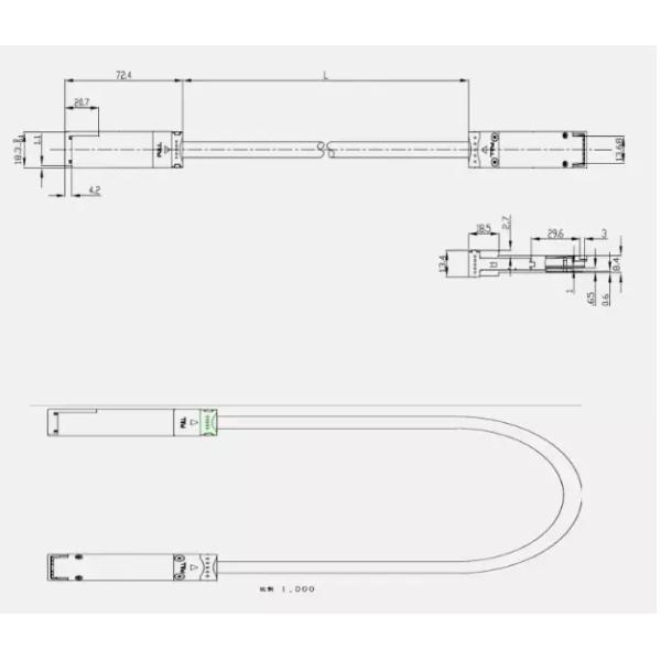 850nm Multimode QSFP Optical Cable 3m Fiber Optical Transceiver Module