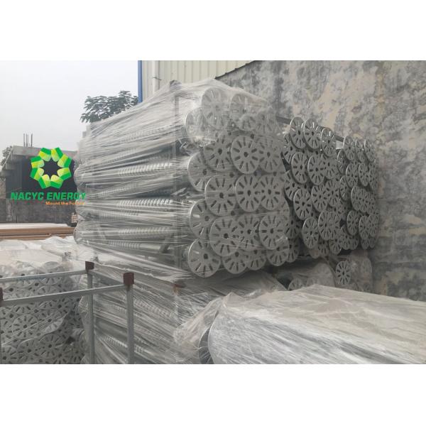 Spiral Solar Ground Screws 76mm Diameter Metal Ground Screw Pole Anchor Type