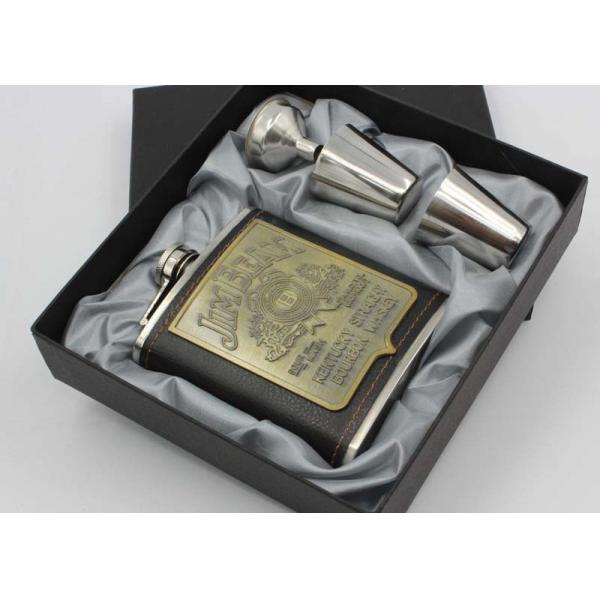 Quality Portable Stainless Steel 7oz Hip Flask Exquisite Set With 2 Wine Cups 1 Funnel wholesale