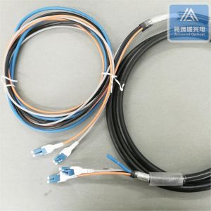 Cheap Hybrid Optical Fibers Cable 4 Core SM G657A2 Fiber 2pcs Power Cable for sale