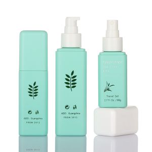 Elegant Green Cosmetic Packaging Sets 50g 80g 100ml 160ml Simple Style