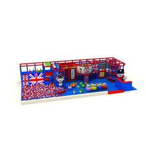 Britain Style Red Indoor Playground Equipment With Ball Pool KP190606