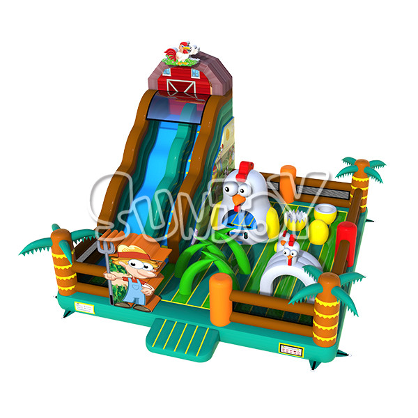 Quality 0.45mm PVC Chicken Farm Playground Inflatable Bouncer wholesale