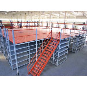 Long Span Pallet Rack Mezzanine Catwalk Systems With Adjustable Steel Decking