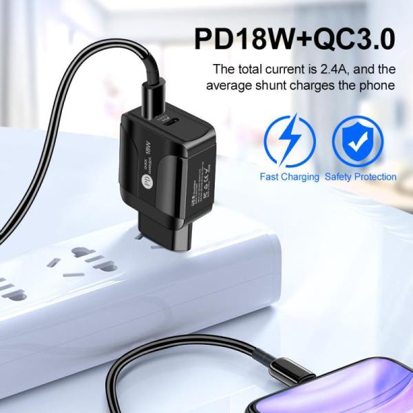 5V 3A 18W Apple Charger QC3.0 USB Type C Flame Retardant Materials