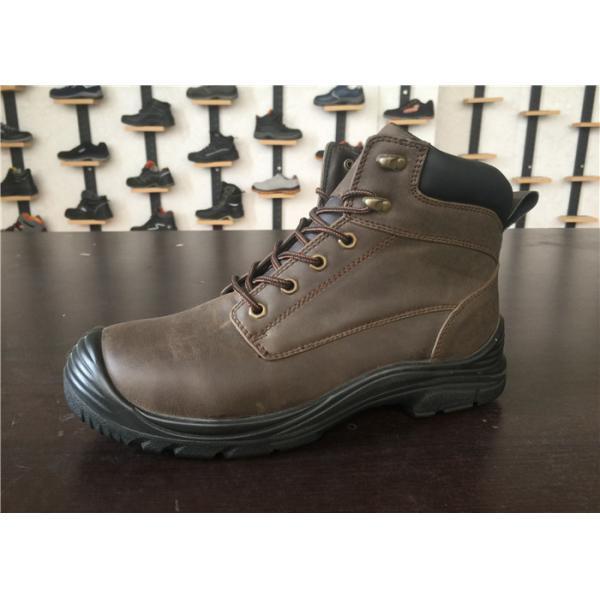 Nubuck Leather Military Boots , Steel Toe Construction Work Boots With Kevlar Middle Sole