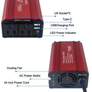 Universal Socket DC 12V 24V To AC 220V Modified Sine Wave Mini Power Inverter