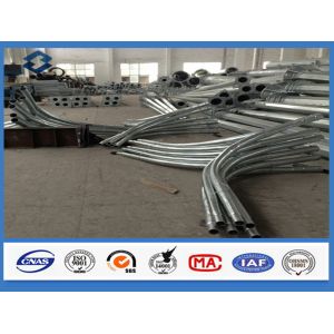 60mm arm 86um galvanised street light poles , Tapered Shape exterior / outside