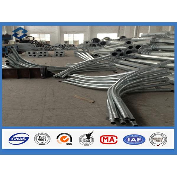 60mm arm 86um galvanised street light poles , Tapered Shape exterior / outside