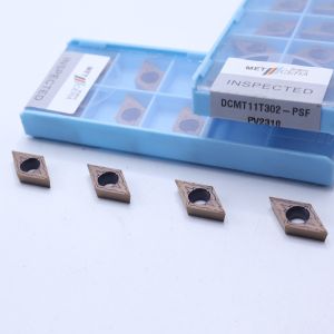 Cheap Indexable Cermet Turning Insert ,PVD Coated Internal Turning Insert, Finishing Chipbreaker DCMT11T302, Bronze Color for sale