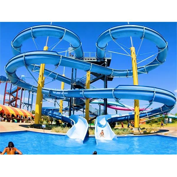 Quality Hold Up 300kg Fiberglass Water Slides Outdoor Commercial Playground Games Ride wholesale