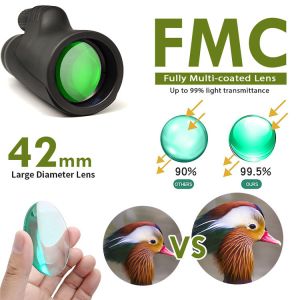 12x50 adults High Power Cell Phone Monocular With Smartphone Holder & Tripod