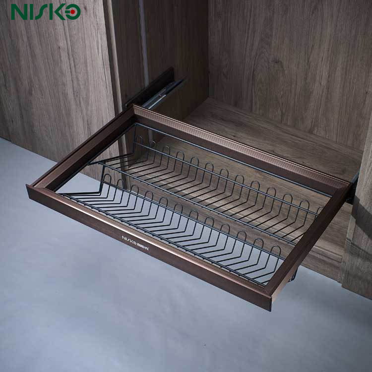 Aluminum Pull Out Closet Corner Organizer Soft Closing For Shoes