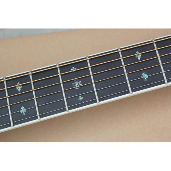 Factory custom yellow 41" full solid OM 42 acoustic guitar with ebony fretboard,Abalone binding and inlay,Wilkinson tune