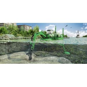 Aquatic Weed 5000m3/H 8km/H Amphibious Dredger Swamp Excavators