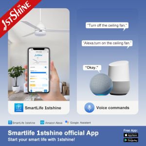 52 Inch Multi Color Ceiling Fan with Remote Control and LED Light Function