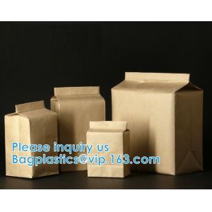 Kraft Paper Side Gusset Bag Open Top Heat Sealing For Snack Cookie Tea Take Out