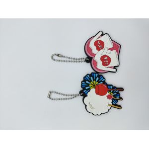 Wave Chain Custom Soft Pvc Keychain 2D Design Cartoon Design